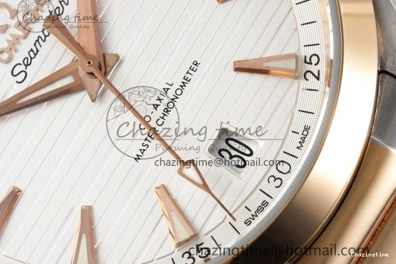 0104 Aqua Terra 150M SS RG JQK 1:1 Best Edition White Dial on SS RG Bracelet A OnTrend 7828